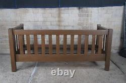 Mid Century Mission Arts & Crafts Oak Slat Back Sofa Settle Craftsman 72