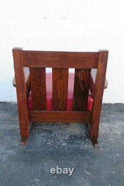 Mission Art and Craft Early 1900s Oak Rocking Chair 2407
