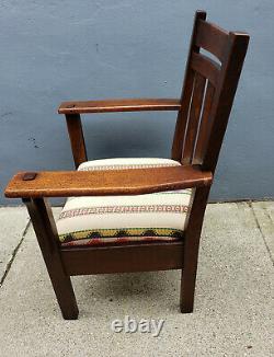 Mission Arts & Crafts Antique Oak Arm Accent Chair
