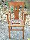 Mission Arts & crafts Antique oak Arm chair with Heart motif