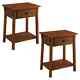 Mission End Table with Drawer, Solid Wood, 2-Pack Nightstand