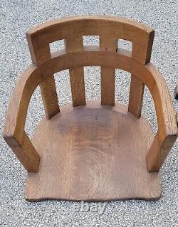 Mission Oak Arts & Crafts Prairie Swivel Tilt Desk Chair Quarter Sawn AS IS