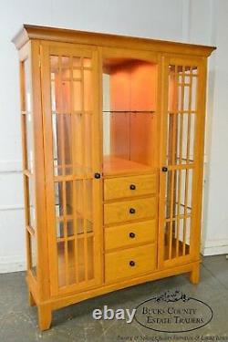 Mission Oak Arts & Crafts Style Curio Display Cabinet Etagere