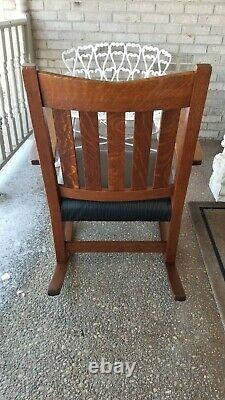 Mission Style Gustav Stickley Quarter Sawn Oak Rocking Chair Restored
