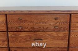 Mission Style Oak Dressser of Nine Drawers