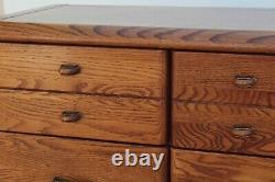 Mission Style Oak Dressser of Nine Drawers