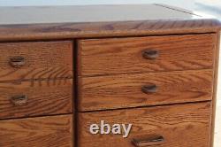 Mission Style Oak Dressser of Nine Drawers