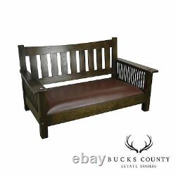 Mission Style Solid Oak Settee or Sofa