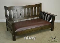 Mission Style Solid Oak Settee or Sofa