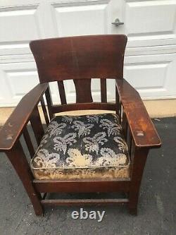 Mission style arts and crafts oak rocker and chair set