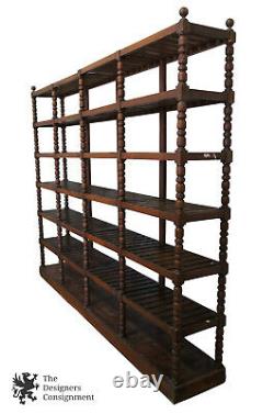 Monumental Early 20th C. Antique Mission Oak Etagere Library Bookcase Shelf 115