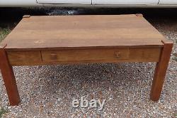 Oak Mission Coffee Table with Drawer (CT-377)