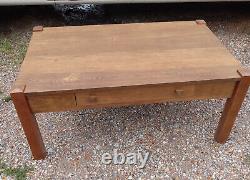 Oak Mission Coffee Table with Drawer (CT-377)