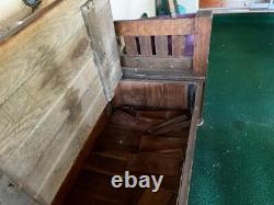 Old Antique American Mission Arts & Crafts Era Oak Sofa Storage Bench Furniture