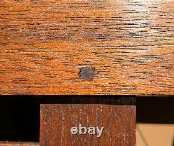 Old Mission Craftsman Arts & Crafts 15 5/8 Square Oak Foot Stool, Cutout Sides