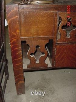 Rare Antique Mission Oak Arts & Crafts Desk Phonograph Record Player Victrola
