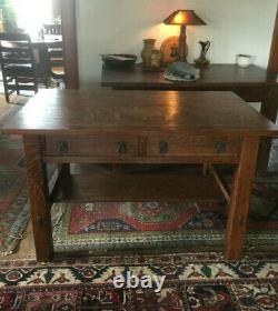 Rare Antique Mission Oak Arts and Crafts Lifetime Furniture Co Library Table