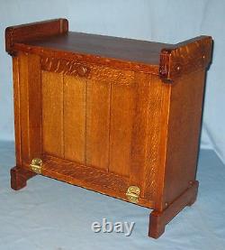Rare Antique Solid Oak Counter/table Top/stand Floor Stool Cabinet Misson Style