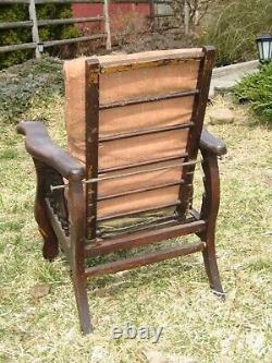 Rare Childs Antique Oak Morris Mission Chair Original Finish & cushion