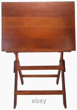 Rare Early 20th C American Arts & Crafts Antique Salesmans Sample Drafting Table