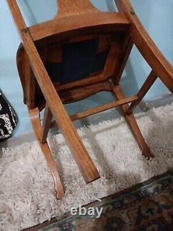 Rare Howard & Johnson Co Antique Mission Oak Wooden Chair Chicago ILL Old Find