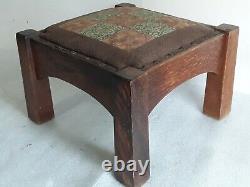 Rare PLAIL BROTHERS antique Arts & Crafts Mission Oak vintage Stickley Era stool