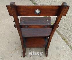 Rare Victorian Metamorphic Chair Library step stool Marked T S