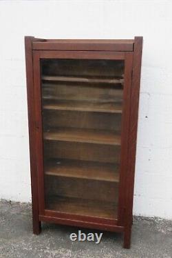 Rockford Mission Art and Craft Oak Tall Bookcase Display Shelf Cabinet 3789