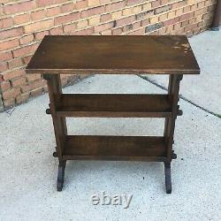 Roycroft Arts Crafts Mission Prairie Little Journeys Bookcase Stand Table Signed