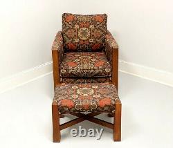 STICKLEY Highlands Oak Mission Arts & Crafts Style High Back Chair + Ottoman