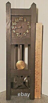 Salesman miniature Grandfather Clock fumed oak stickley era mission arts craft