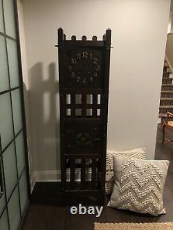 Sessions Arts And Crafts Mission Style Oak Long Case Pendulum Grandfather Clock