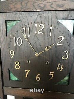 Sessions Arts And Crafts Mission Style Oak Long Case Pendulum Grandfather Clock
