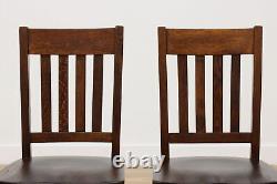 Set of 4 Antique Craftsman Mission Oak Dining Chairs #47583