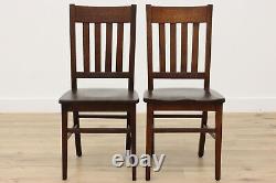 Set of 4 Arts & Crafts Mission Oak Antique Dining Chairs #49167