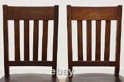 Set of 4 Arts & Crafts Mission Oak Antique Dining Chairs #49167