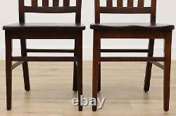 Set of 4 Arts & Crafts Mission Oak Antique Dining Chairs #49167