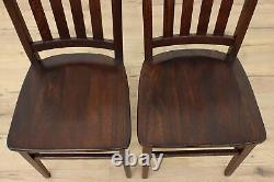 Set of 4 Arts & Crafts Mission Oak Antique Dining Chairs #49167