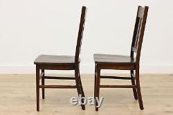 Set of 4 Arts & Crafts Mission Oak Antique Dining Chairs #49167