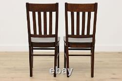 Set of 4 Arts & Crafts Mission Oak Antique Dining Chairs #49167