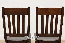 Set of 4 Arts & Crafts Mission Oak Antique Dining Chairs #49167