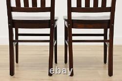 Set of 4 Arts & Crafts Mission Oak Antique Dining Chairs #49167