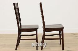 Set of 4 Arts & Crafts Mission Oak Antique Dining Chairs #49167