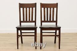 Set of 4 Arts & Crafts Mission Oak Antique Dining Chairs #49167