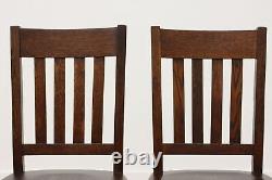 Set of 4 Arts & Crafts Mission Oak Antique Dining Chairs #49167