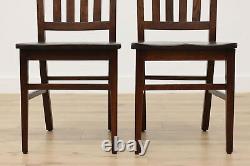 Set of 4 Arts & Crafts Mission Oak Antique Dining Chairs #49167