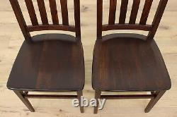 Set of 4 Arts & Crafts Mission Oak Antique Dining Chairs #49167