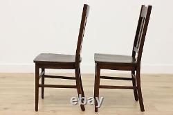 Set of 4 Arts & Crafts Mission Oak Antique Dining Chairs #49167