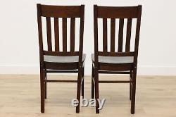 Set of 4 Arts & Crafts Mission Oak Antique Dining Chairs #49167