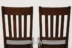 Set of 4 Arts & Crafts Mission Oak Antique Dining Chairs #49167